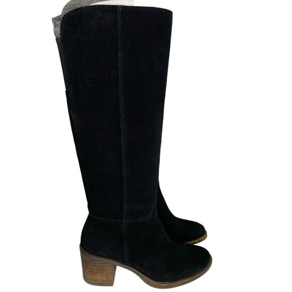 LUCKY BRAND KNEE HEIGHT SUEDE BOOTS SHOES BLACK TONE WOMEN'S SIZE 7 - Picture 4 of 9